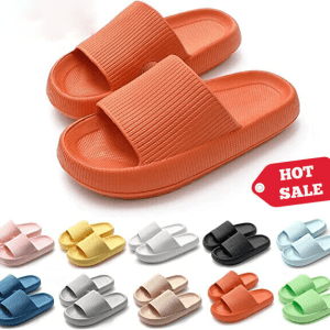 Cloud Slides for Women and Men, Non-Slip Quick Drying Soft Lightweight Shower Shoes, Thick Sole Open Toe Slides Sandals for Indoor & Outdoor